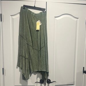 Reba High Low Green Skirt